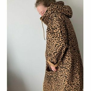 Red Sky Leopard Coat - One Size